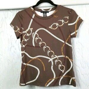 APOSTROPHE.. brown short sleeved top..